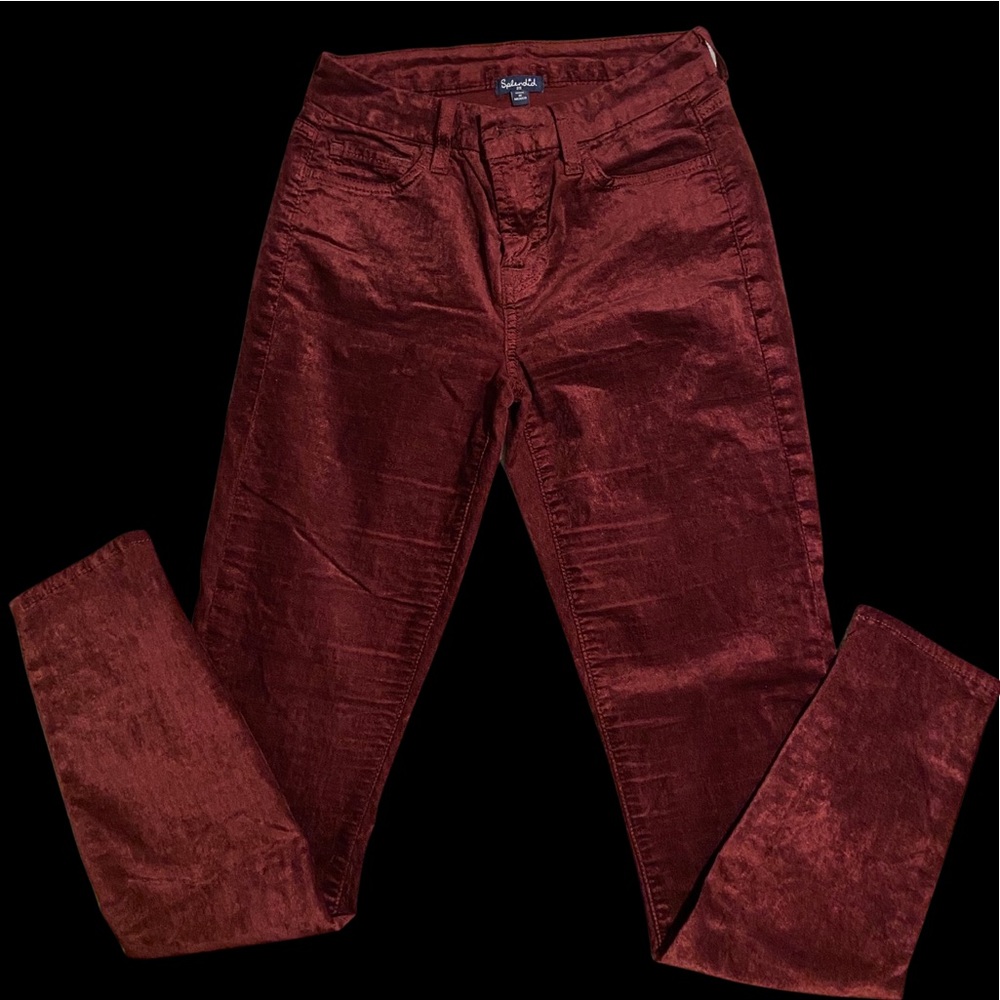 Like New..womens low rise velour coated skinny pants